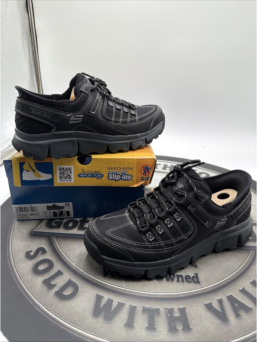 Skechers Shoes Men's 7.5 Slip-ins Summits AT Black/Charcoal Sneakers